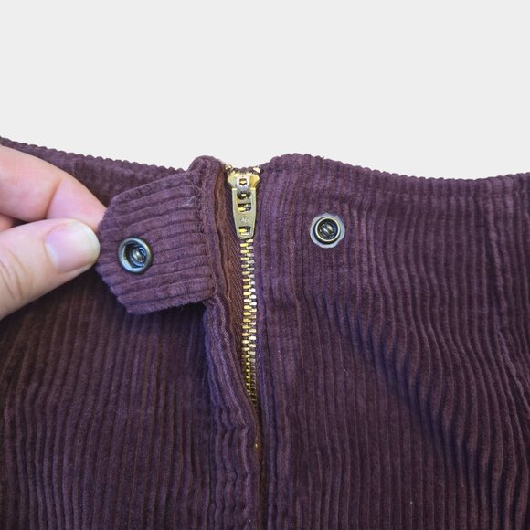 AG Adriano Goldschmied Women's Bernadette Corduroy Mini Skirt Burgundy 24R Fall - Picture 8 of 10